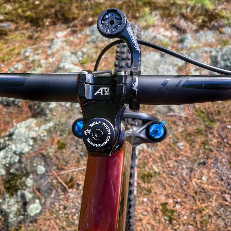 Cock pit view of mtb