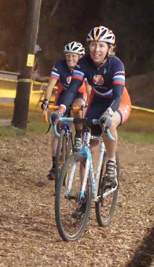 Kristin and Alex racing.