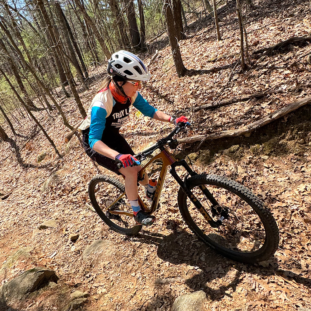Kristin riding on her BC40